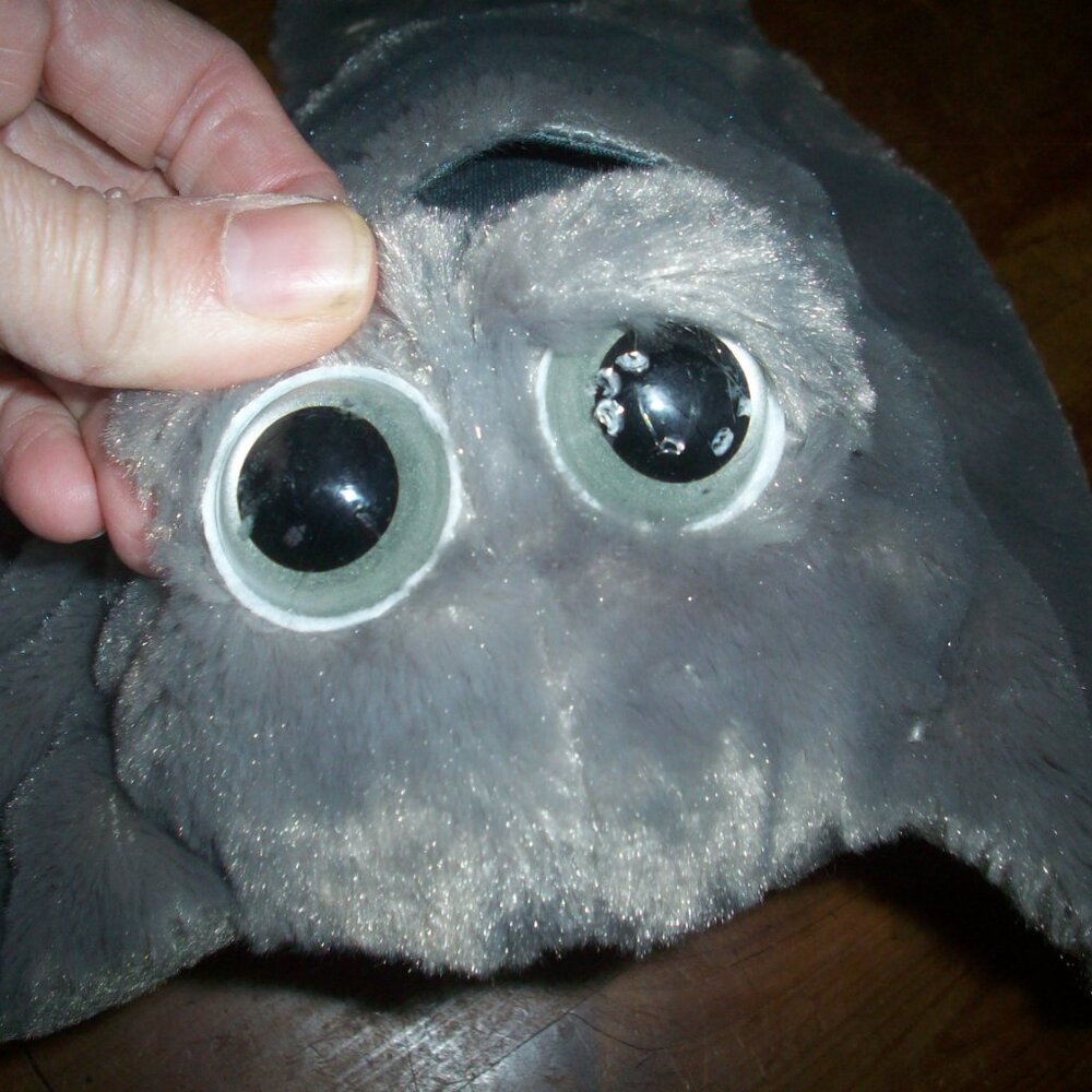 The Petting Zoo Stingray Manta Ray Plush Gray Stuffed Animal Fish 17" Big Eyes